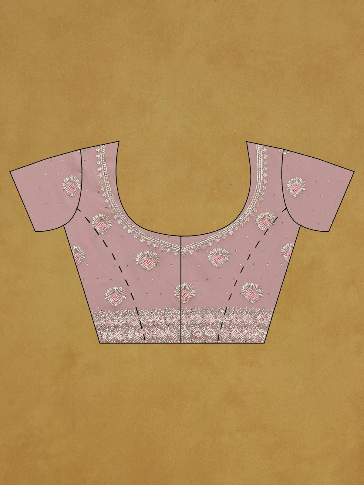 Pink Embroidered Georgette Saree