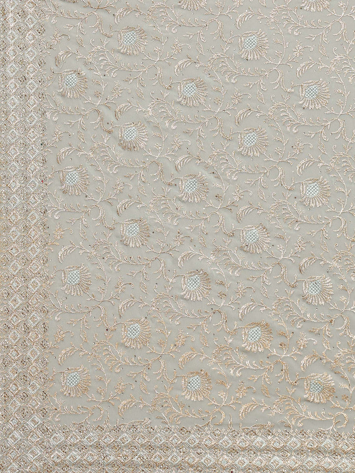 Sky Blue Embroidered Georgette Saree
