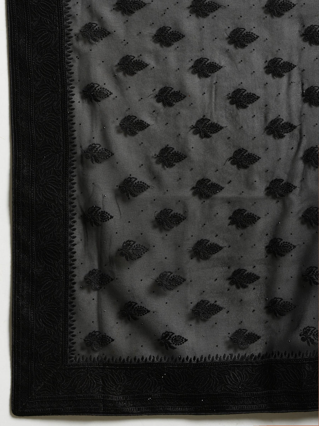 Black Embroidered Georgette Saree