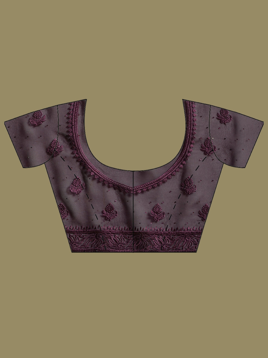 Purple Embroidered Georgette Saree