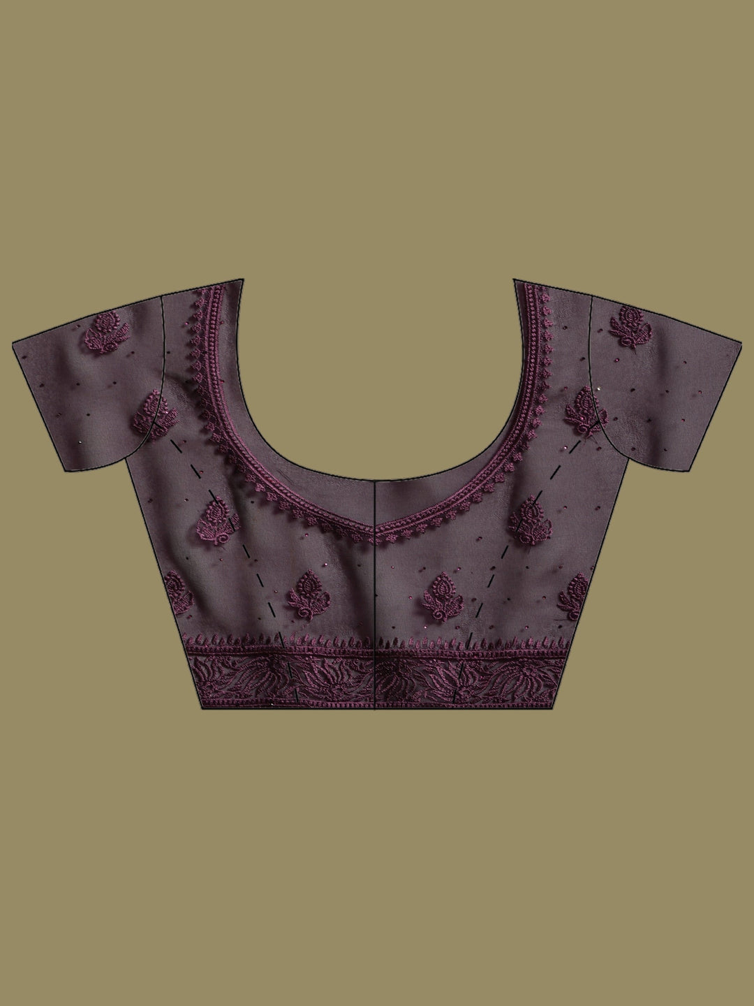 Purple Embroidered Georgette Saree