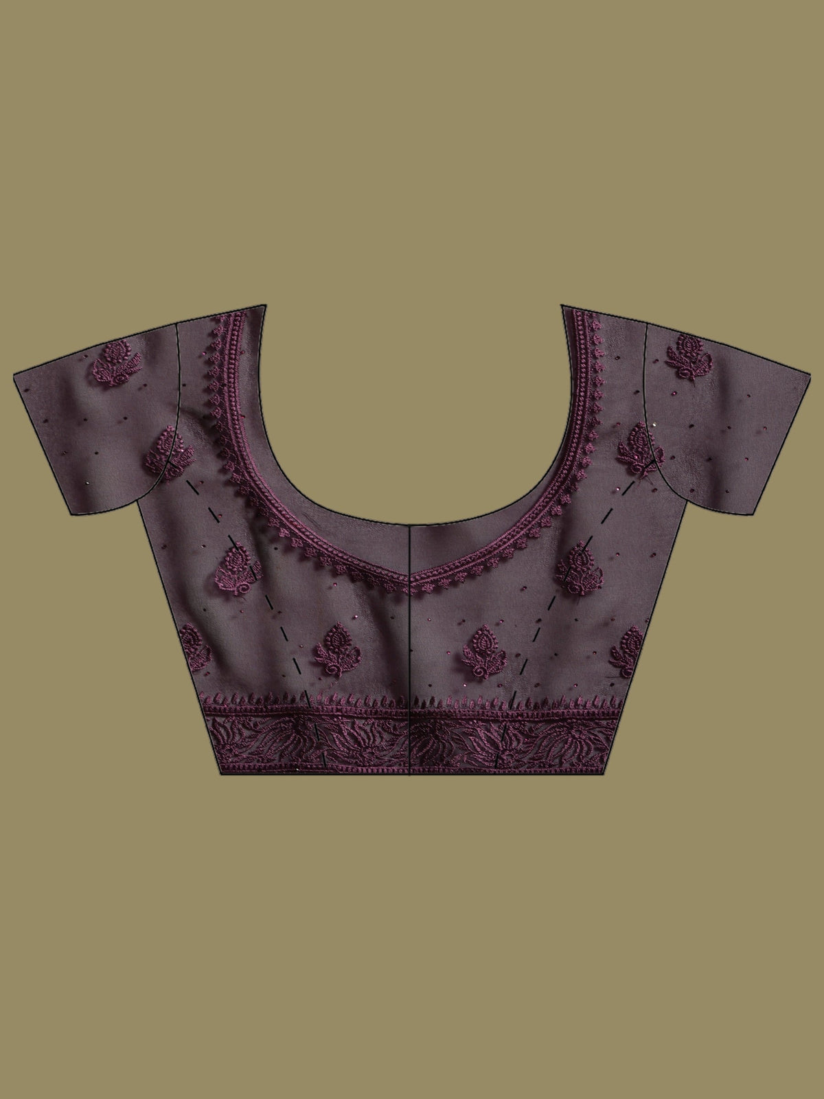 Purple Embroidered Georgette Saree
