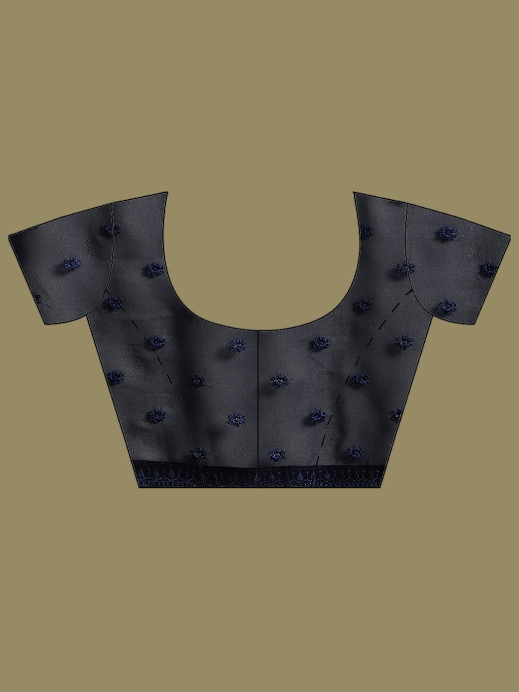 Navy Blue Embroidered Georgette Saree