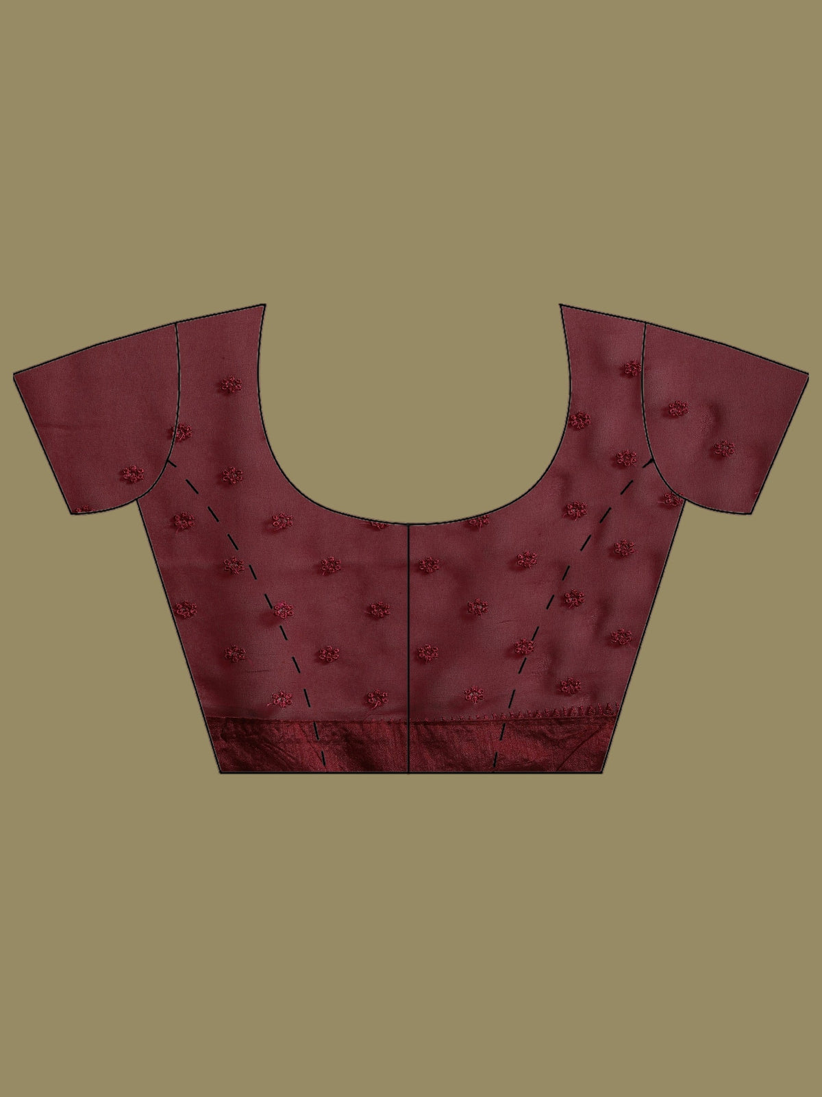 Wine Embroidered Georgette Saree