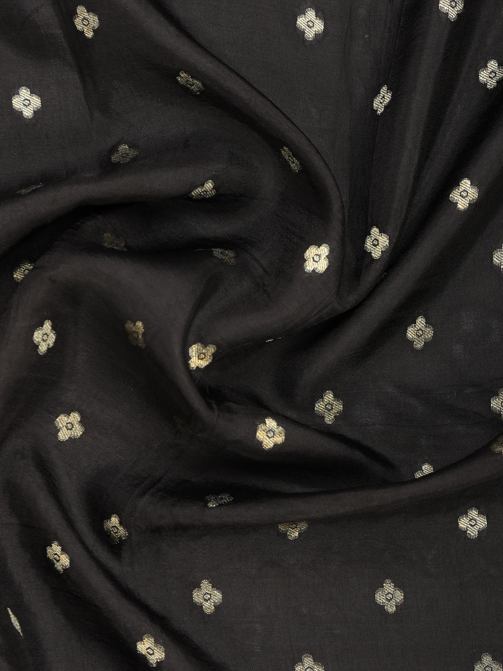 Black Resham Embroidery Crepe Saree