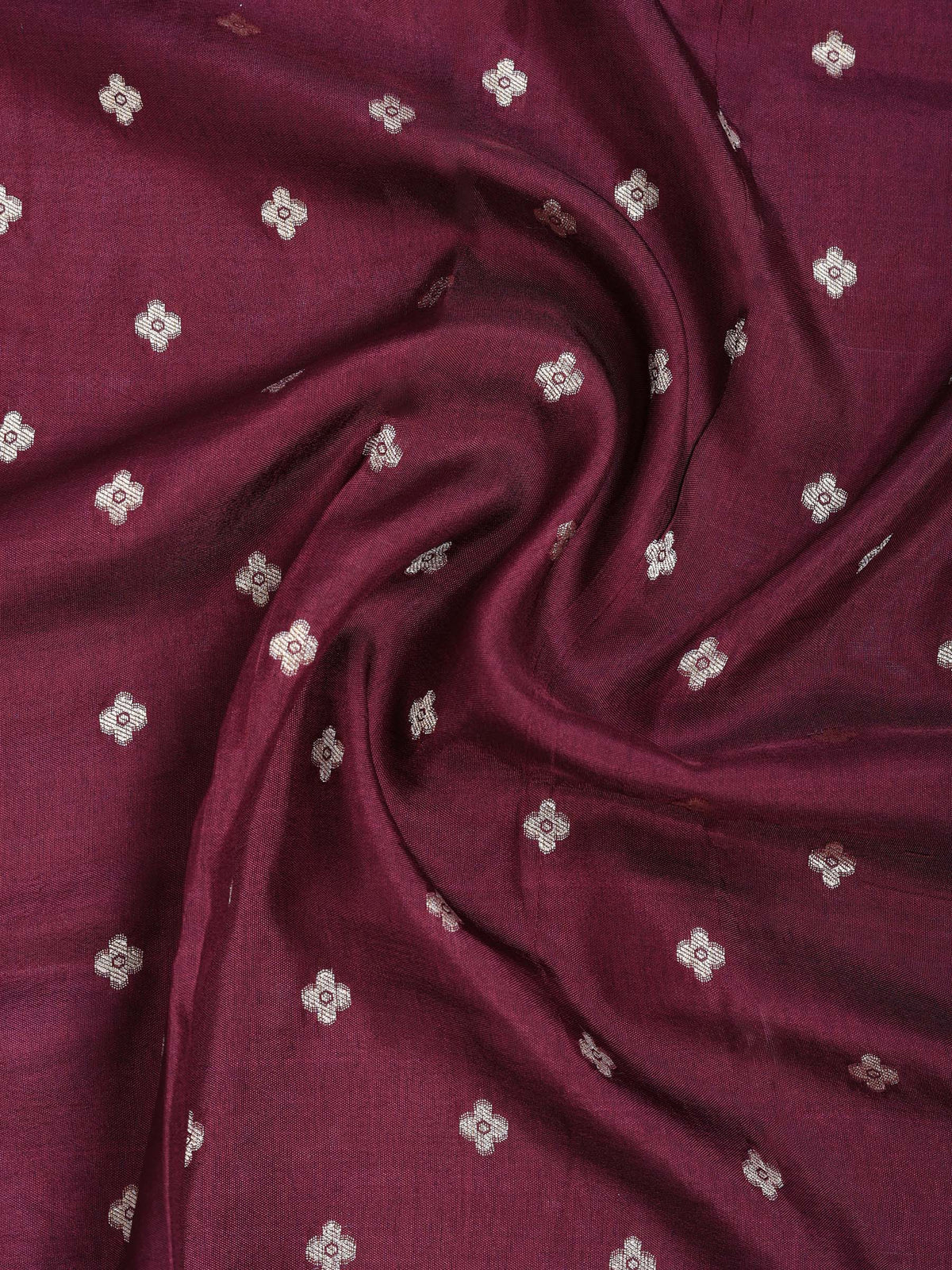 Wine Resham Embroidery Crepe Saree