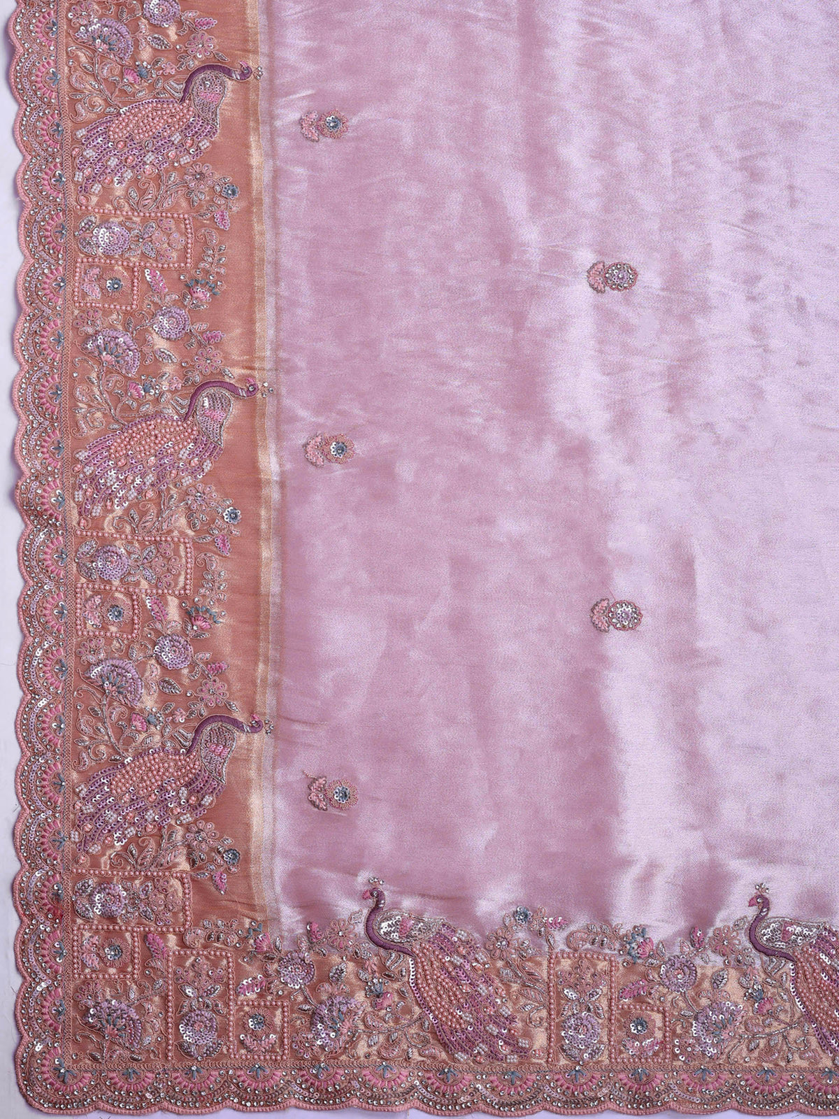 Pink Banarsi Embroidered Saree