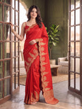 Woven Design Satin Saree