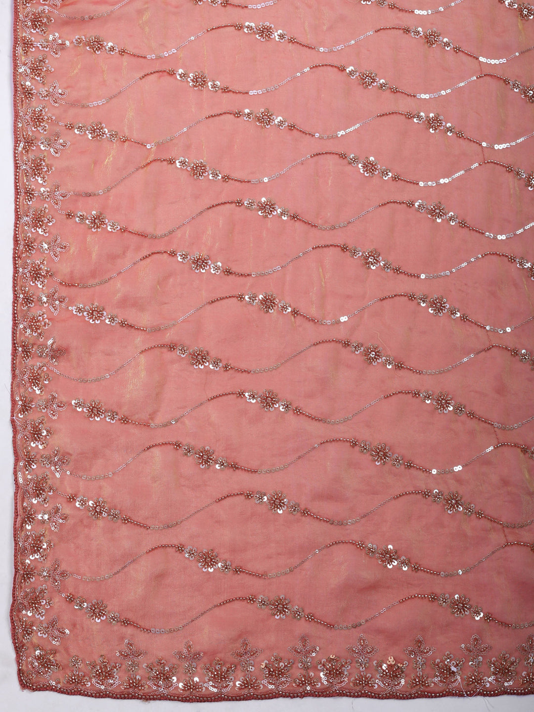 Pink Embroidered Tissue Saree