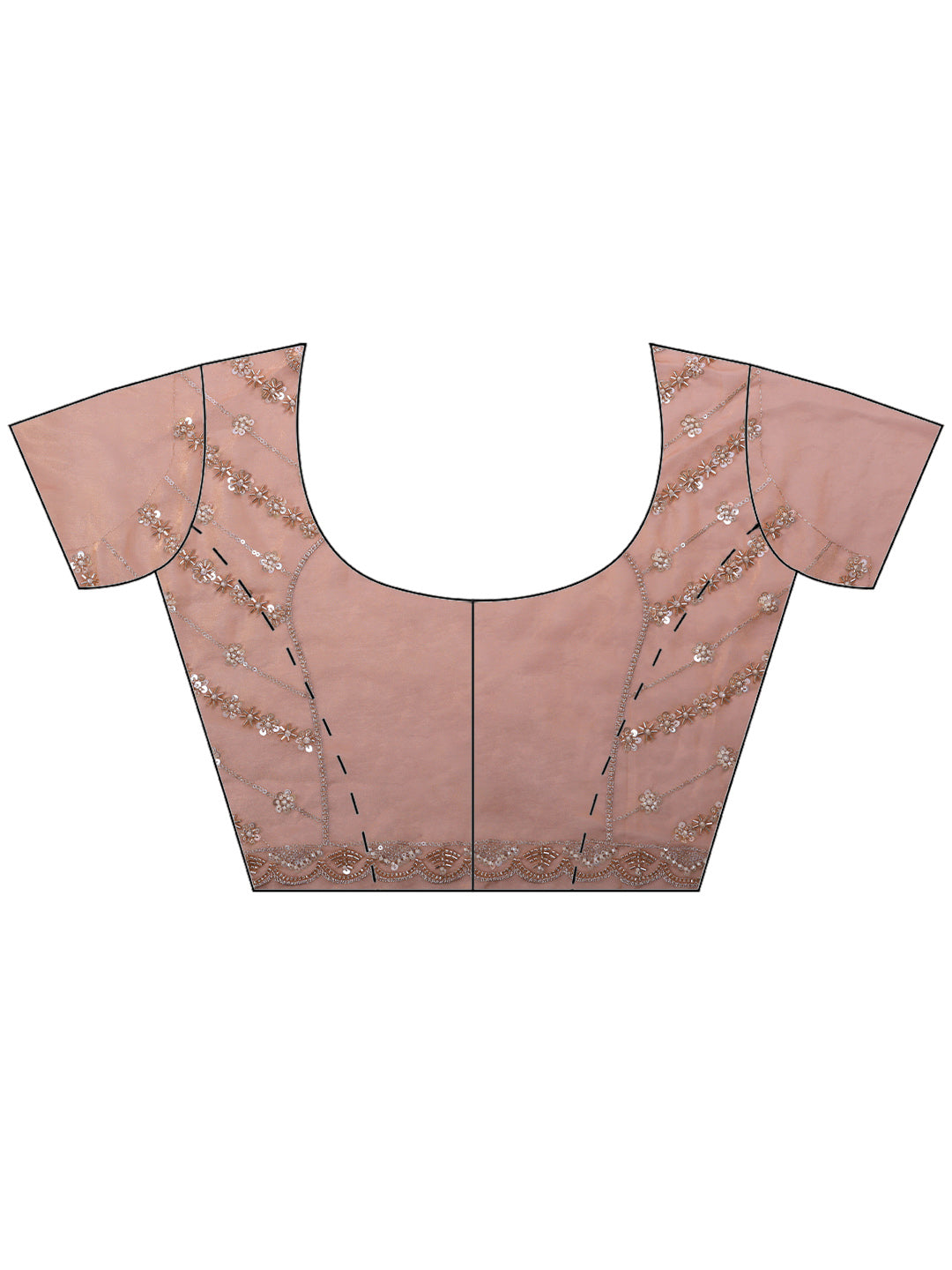 Dusty Pink Embroidered Tissue Saree