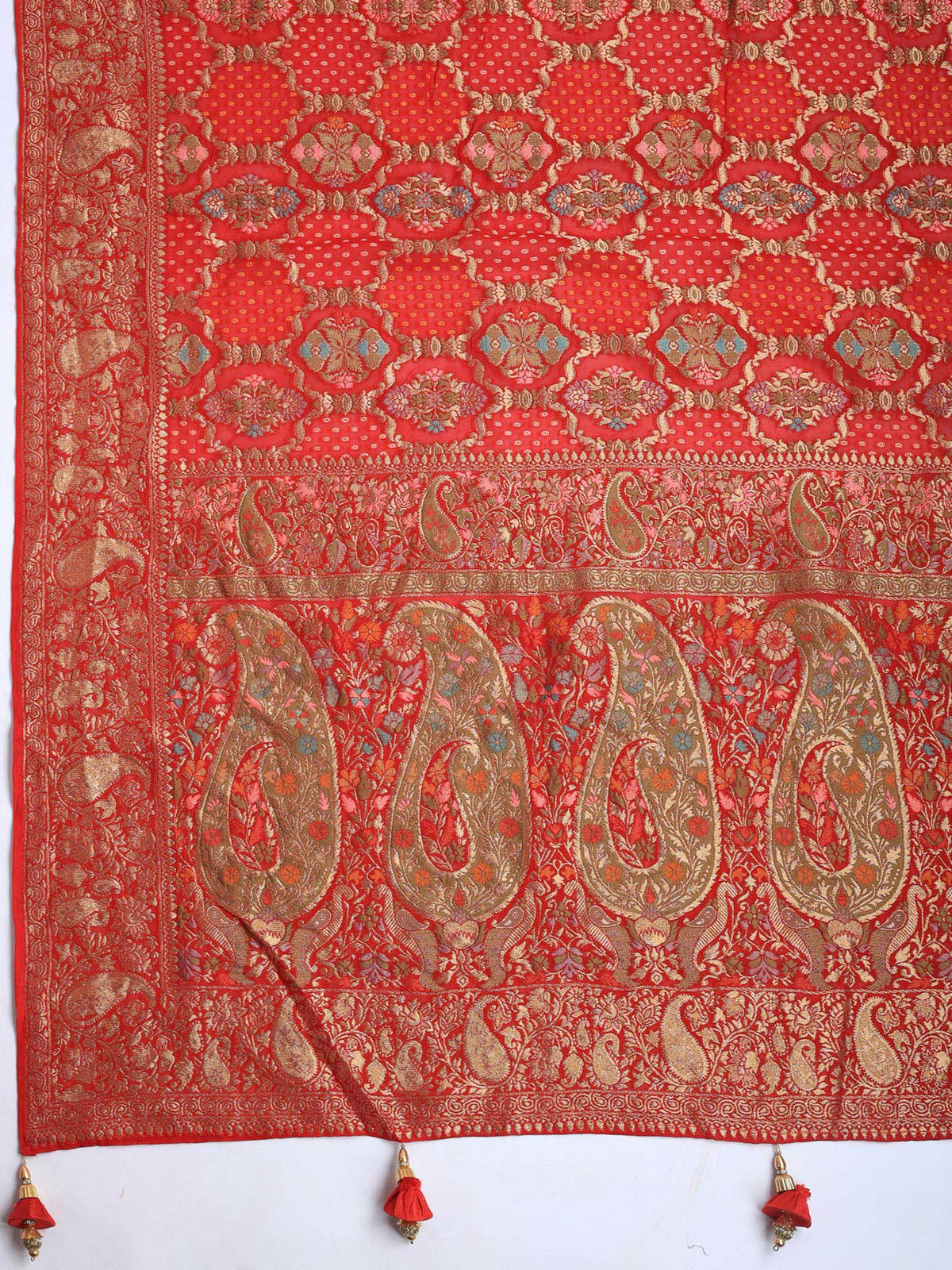 Red Georgette Plain Saree