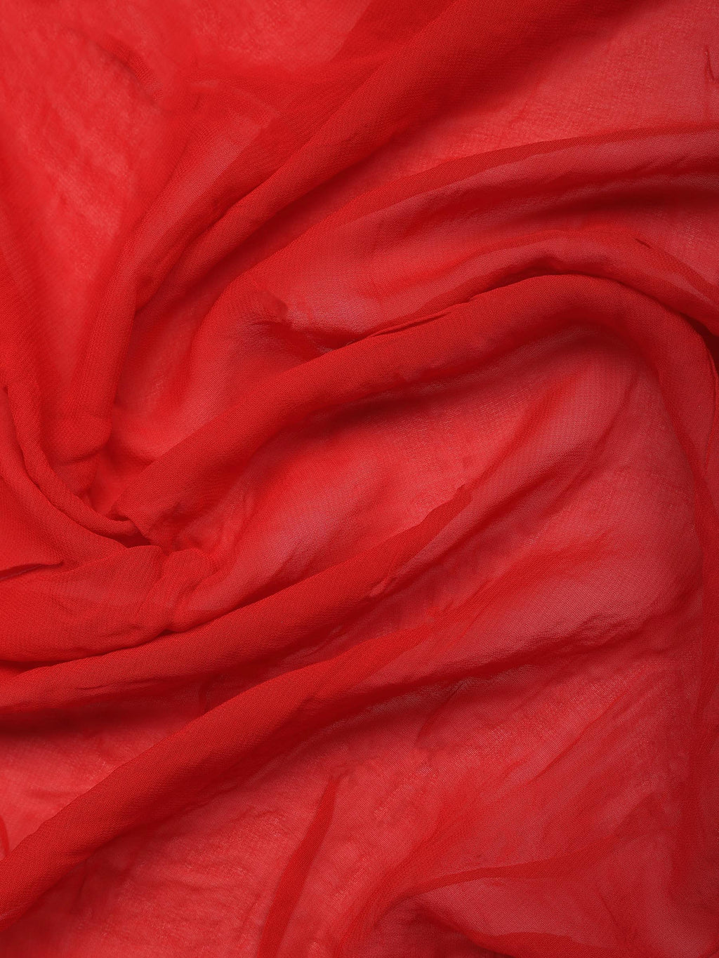 Red Georgette Plain Saree