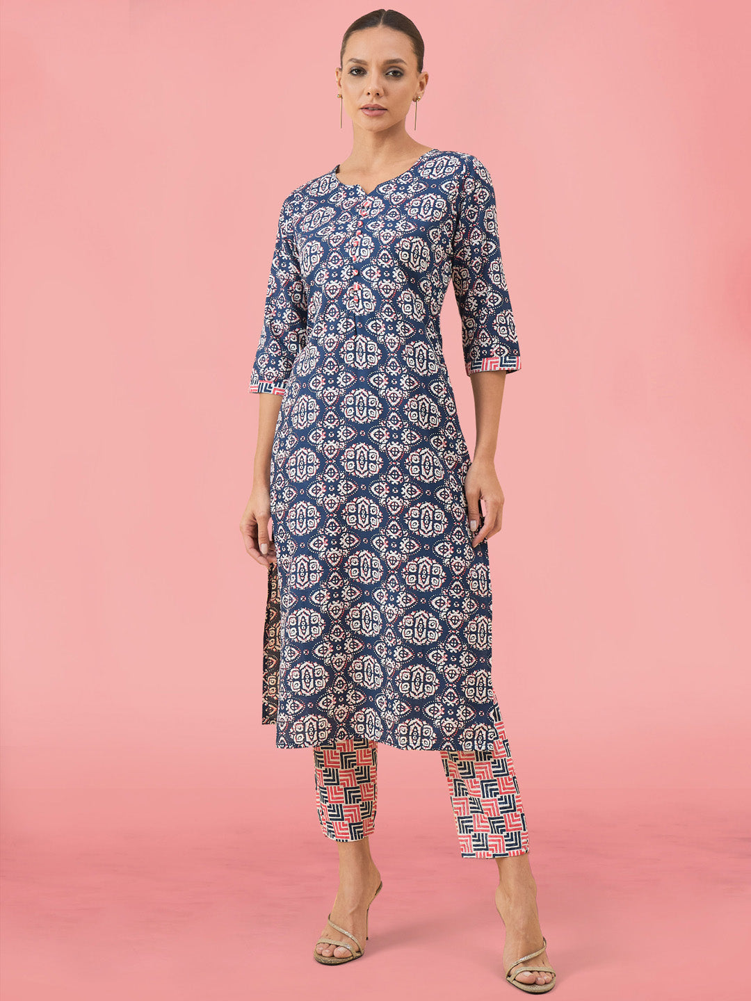 Printed Cotton Kurta Set