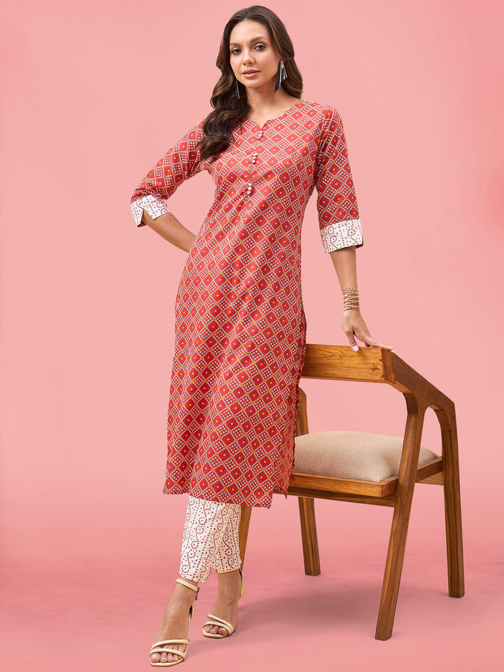 Printed Cotton Kurta Set