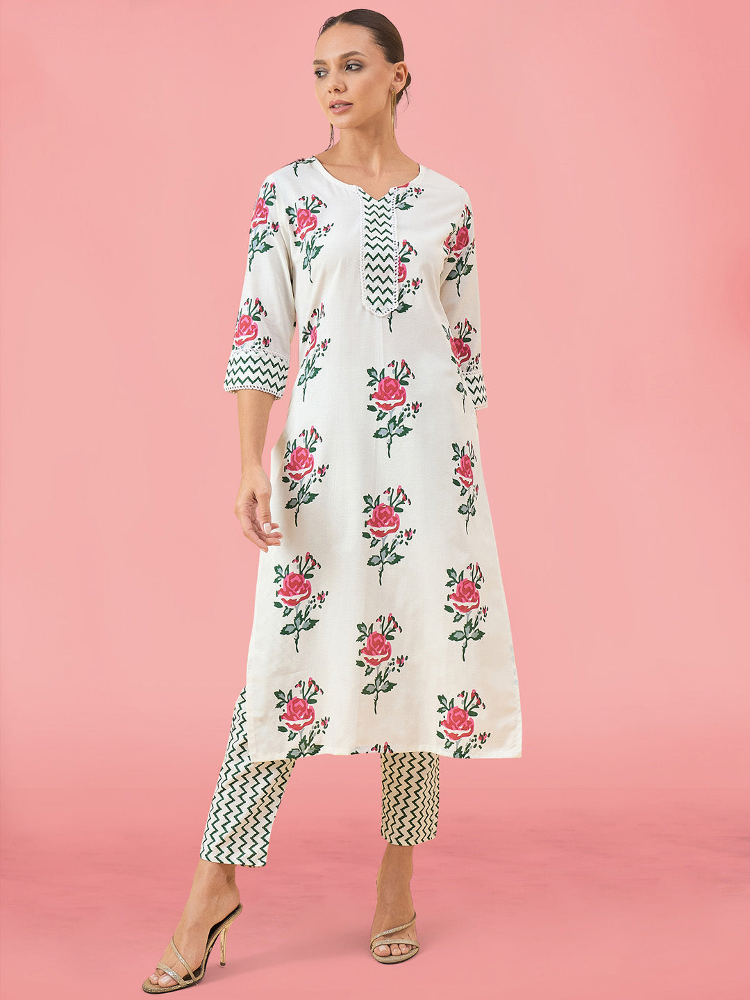 Printed Cotton Kurta Set
