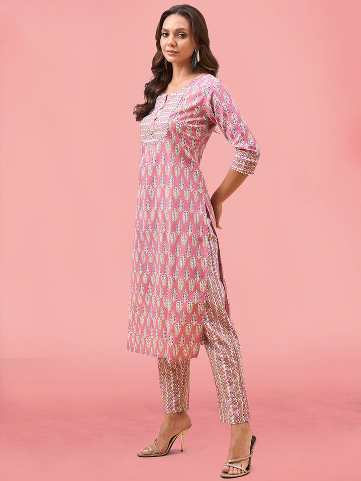 Printed Cotton Kurta Set