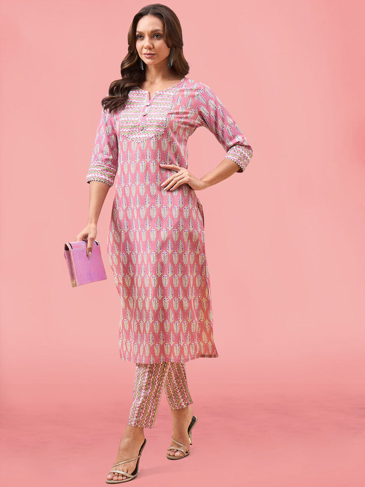 Printed Cotton Kurta Set