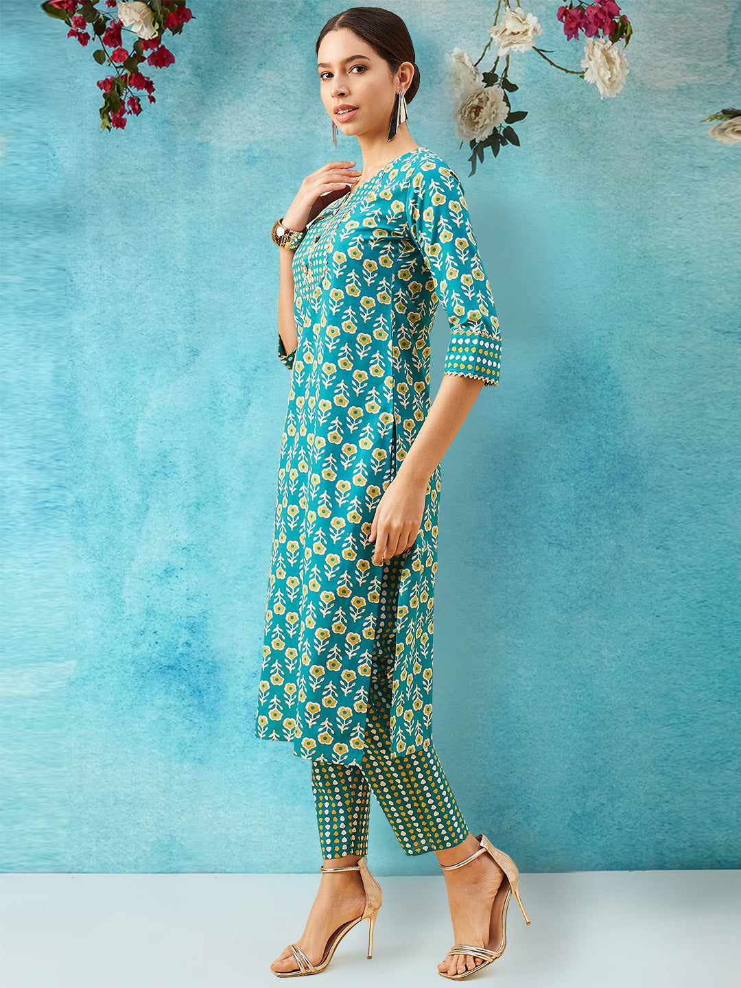 Printed Cotton Kurta Set