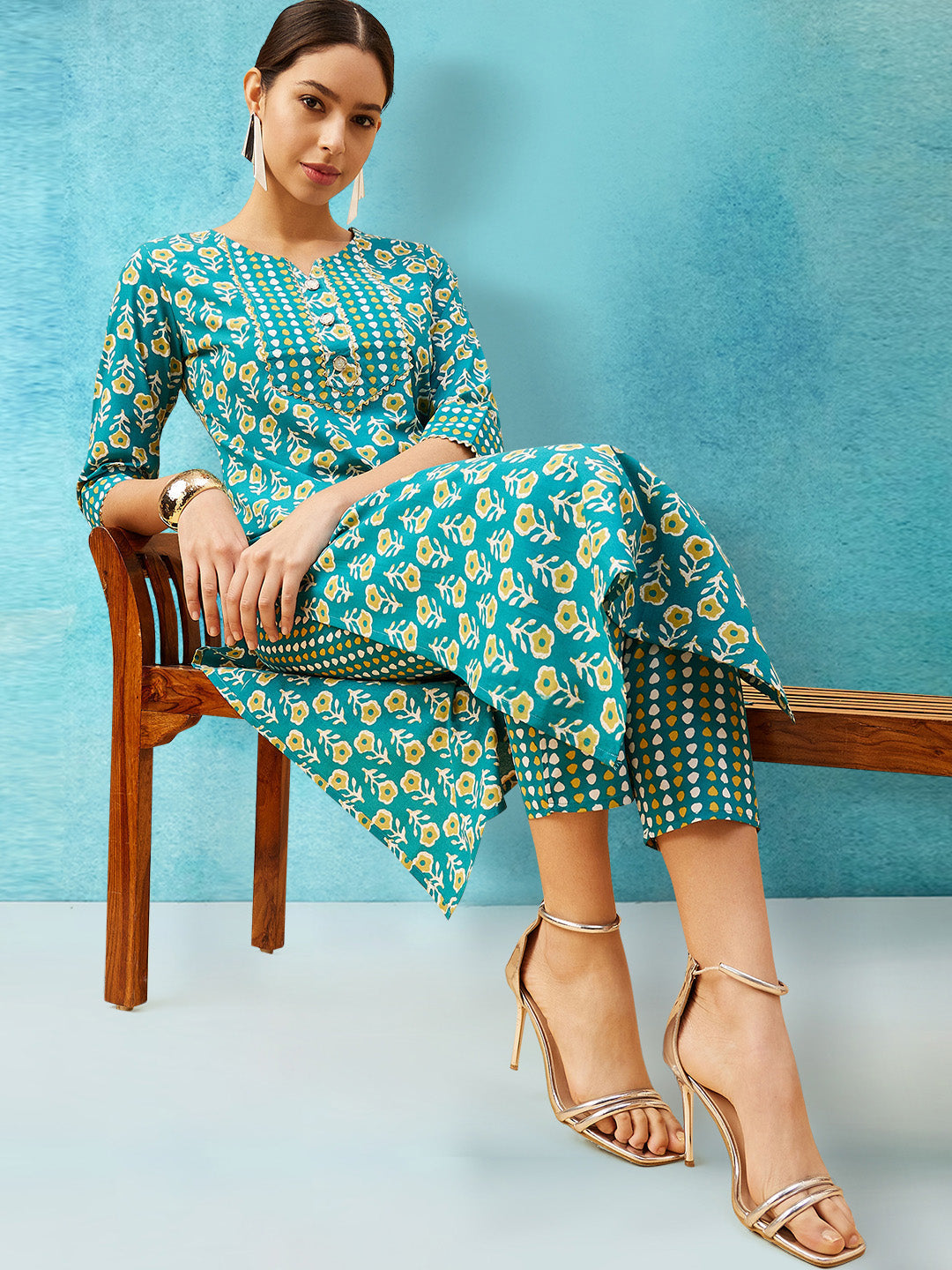 Printed Cotton Kurta Set