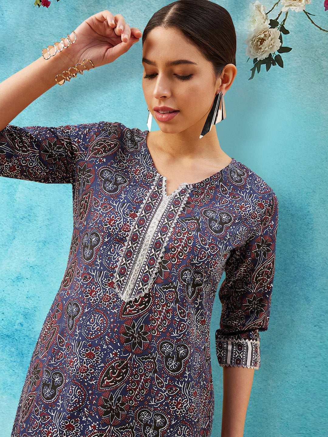 Printed Cotton Kurta Set