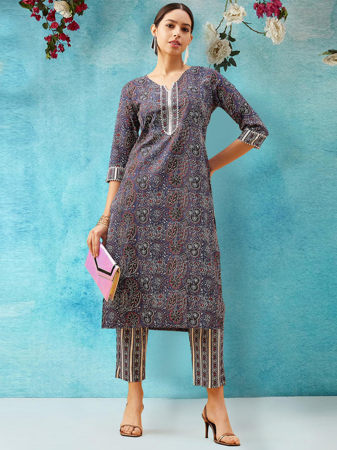 Printed Cotton Kurta Set