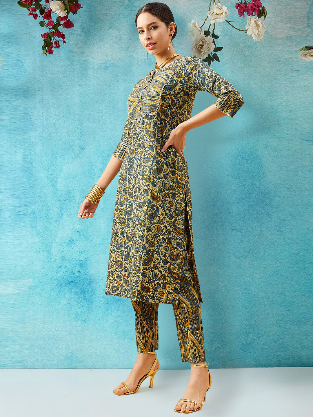 Printed Cotton Kurta Set