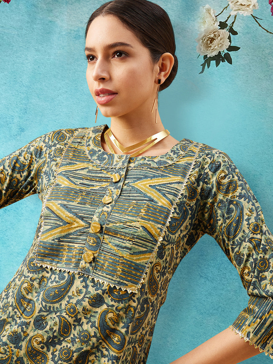 Printed Cotton Kurta Set