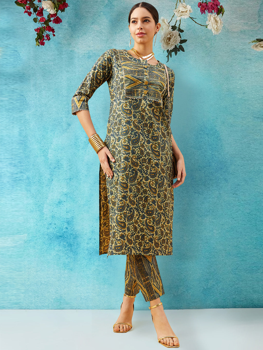 Printed Cotton Kurta Set