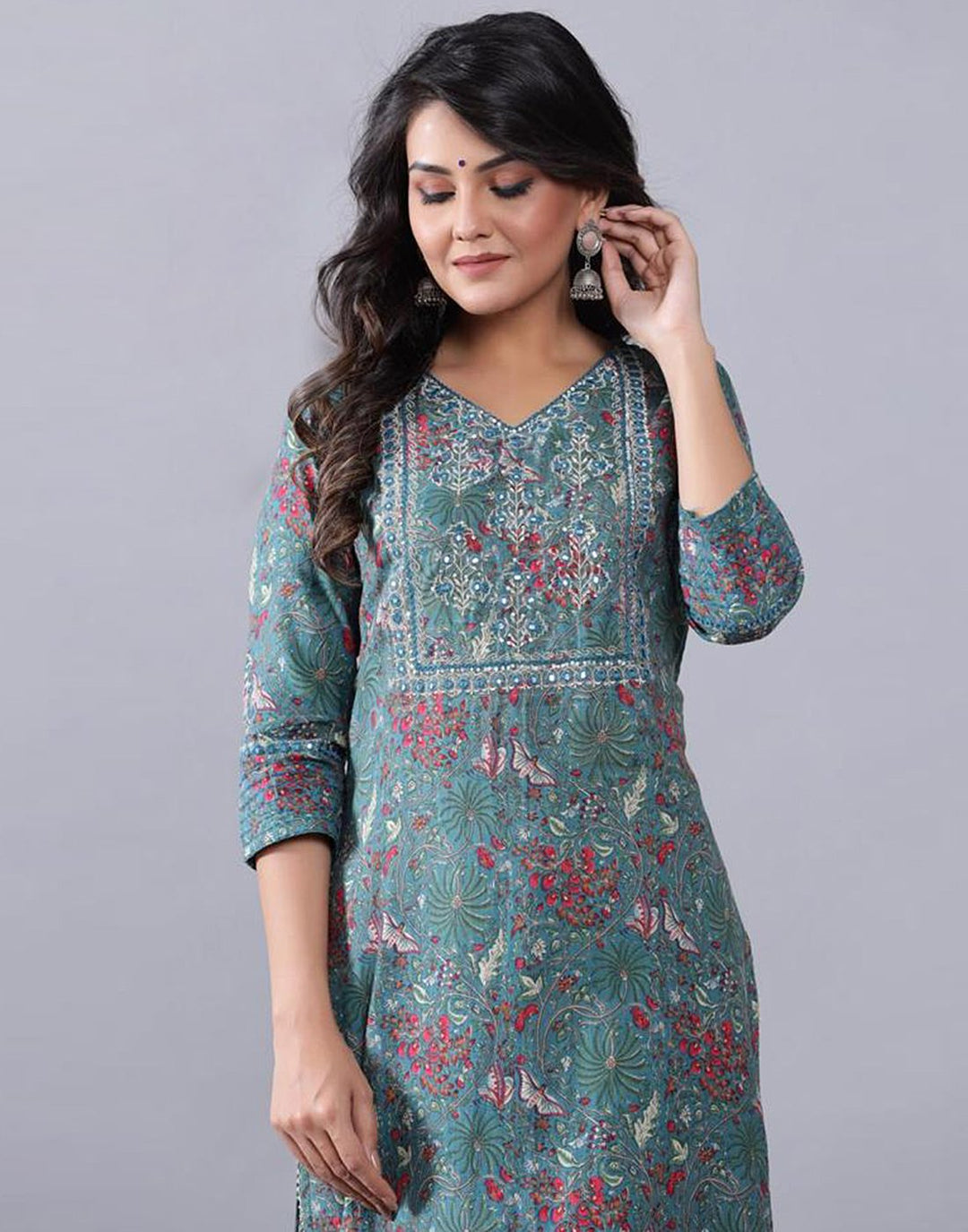 Printed Cotton Kurti with Skirt