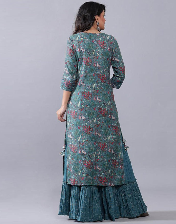Printed Cotton Kurti with Skirt