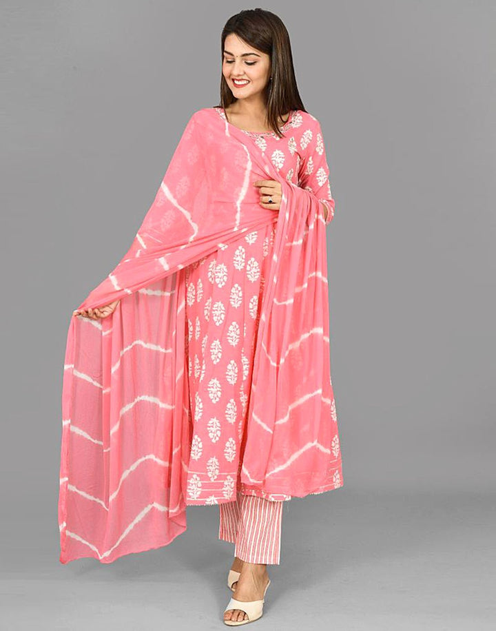 Cotton Printed Stitched Salwar Kameez Set