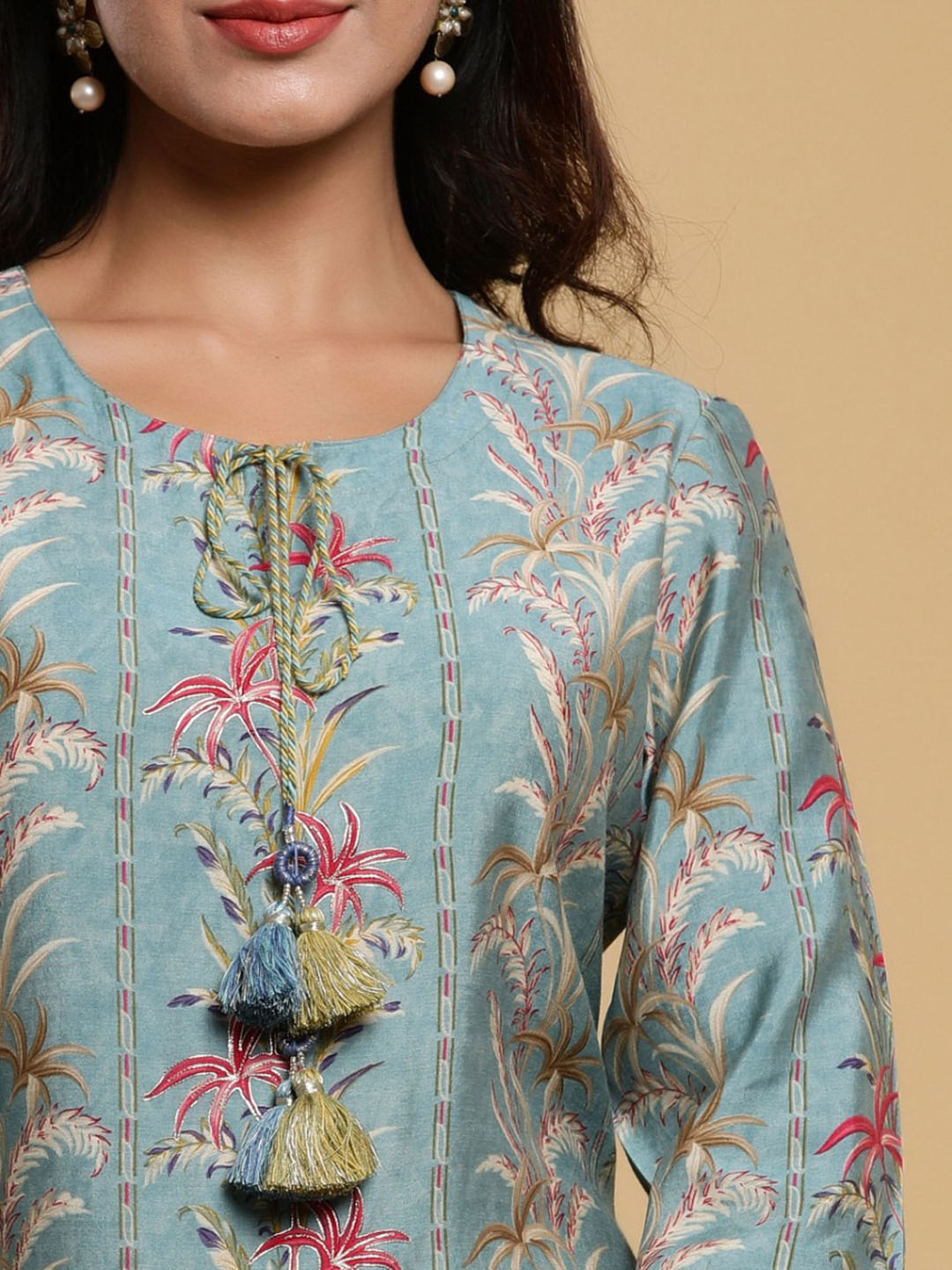 Printed Muslin Kurta With Pants