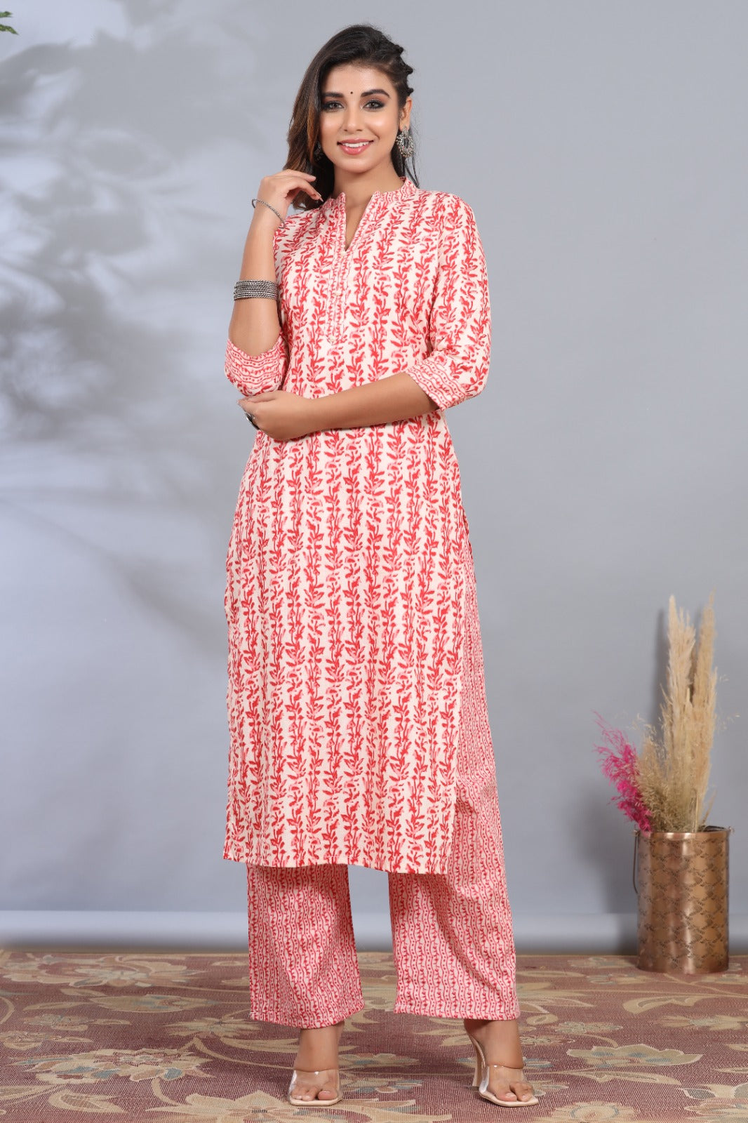 Printed Cotton Kurta With Pants