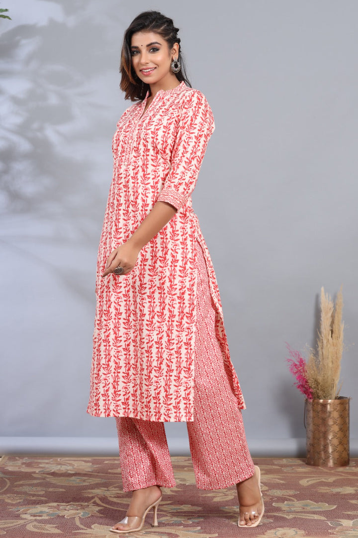 Printed Cotton Kurta With Pants