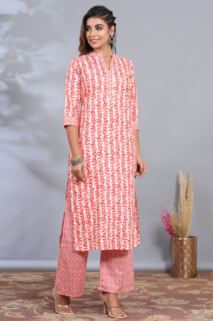 Printed Cotton Kurta With Pants