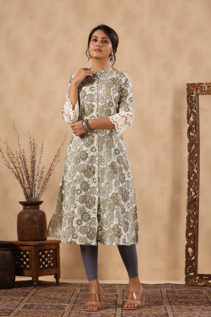 Floral Printed Cotton Kurta