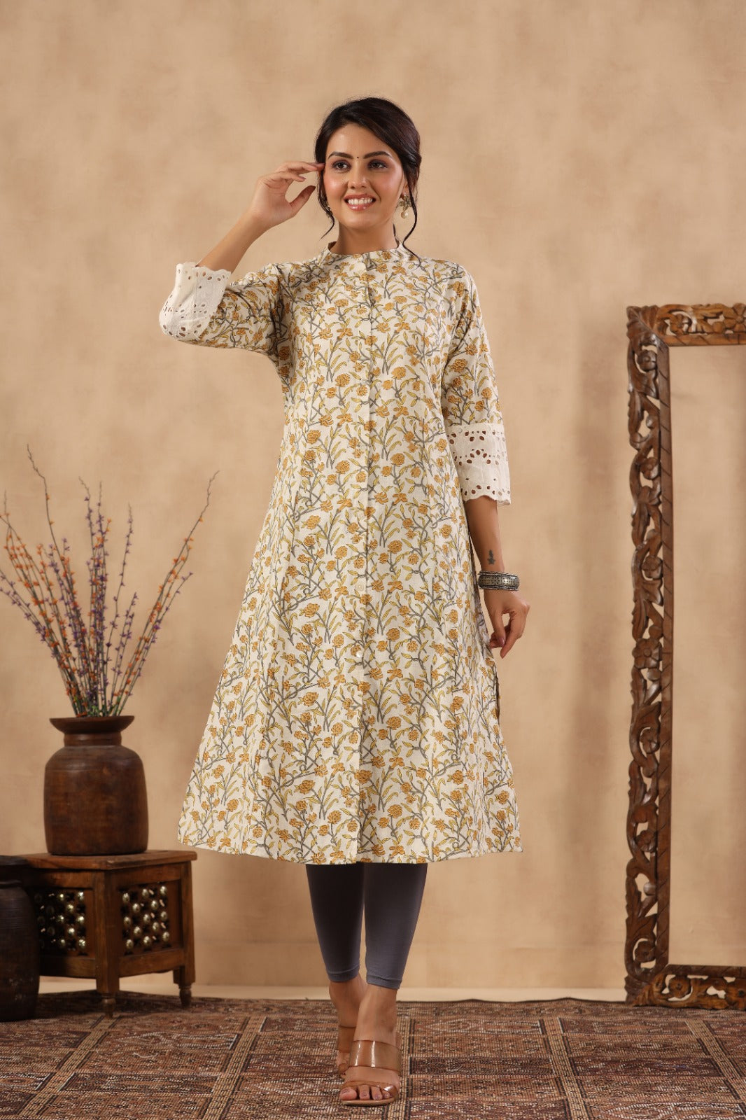 Floral Printed Cotton Kurta