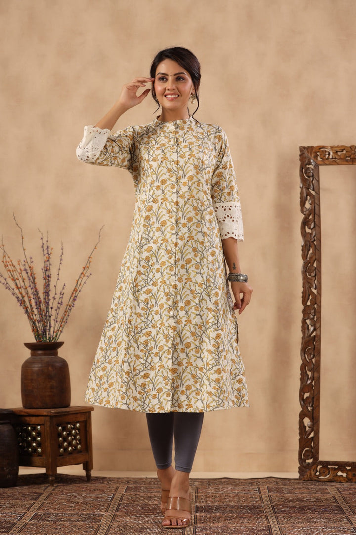 Floral Printed Cotton Kurta