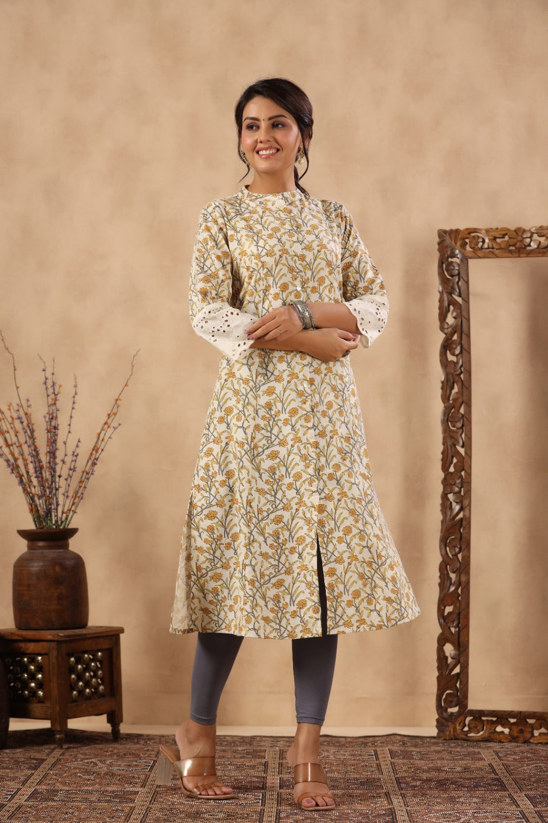 Floral Printed Cotton Kurta