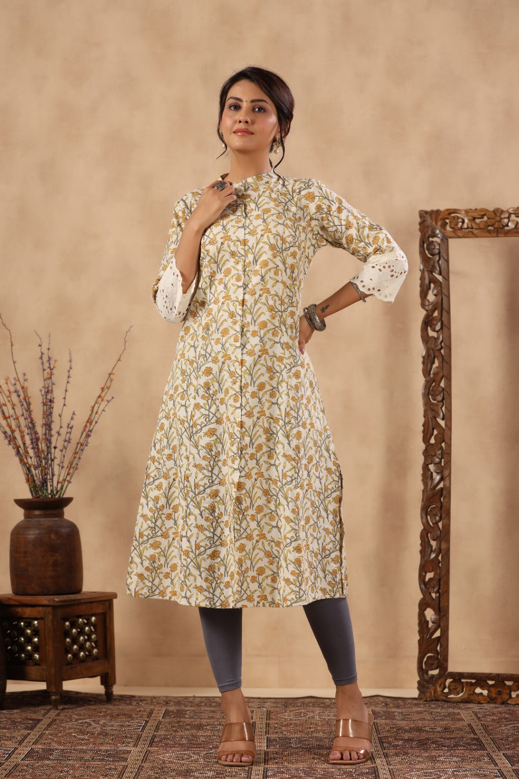 Floral Printed Cotton Kurta