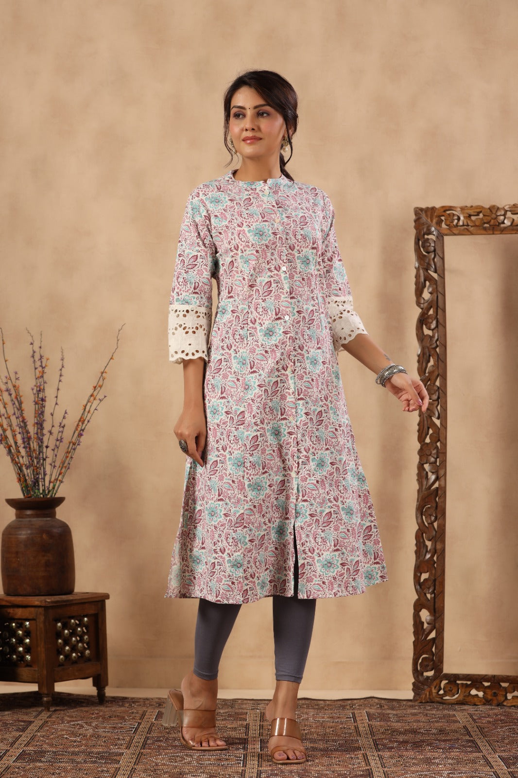 Floral Printed Cotton Kurta