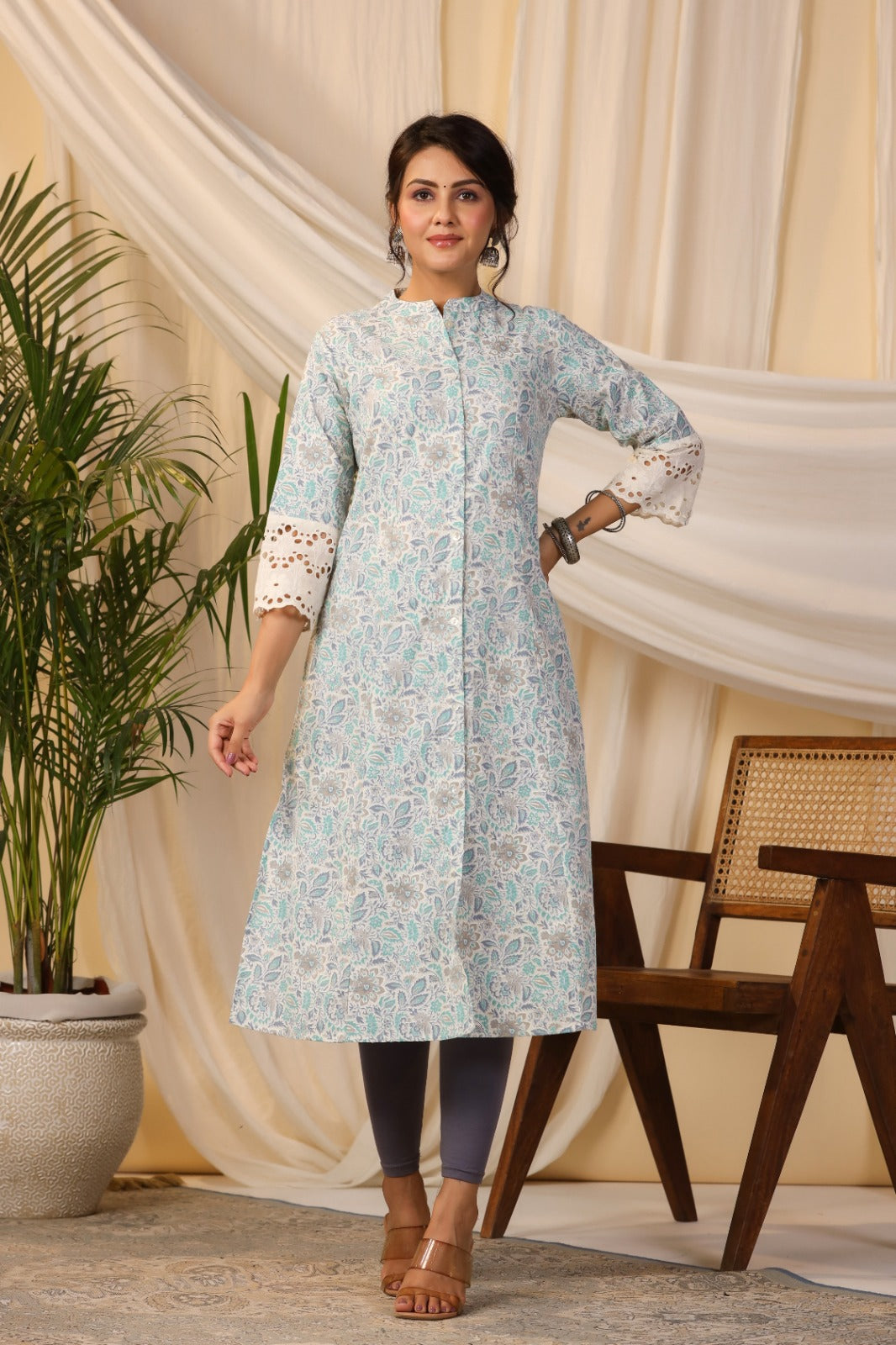 Floral Printed Cotton Kurta
