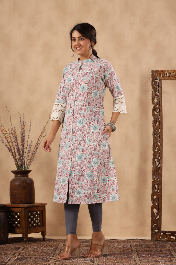 Floral Printed Cotton Kurta