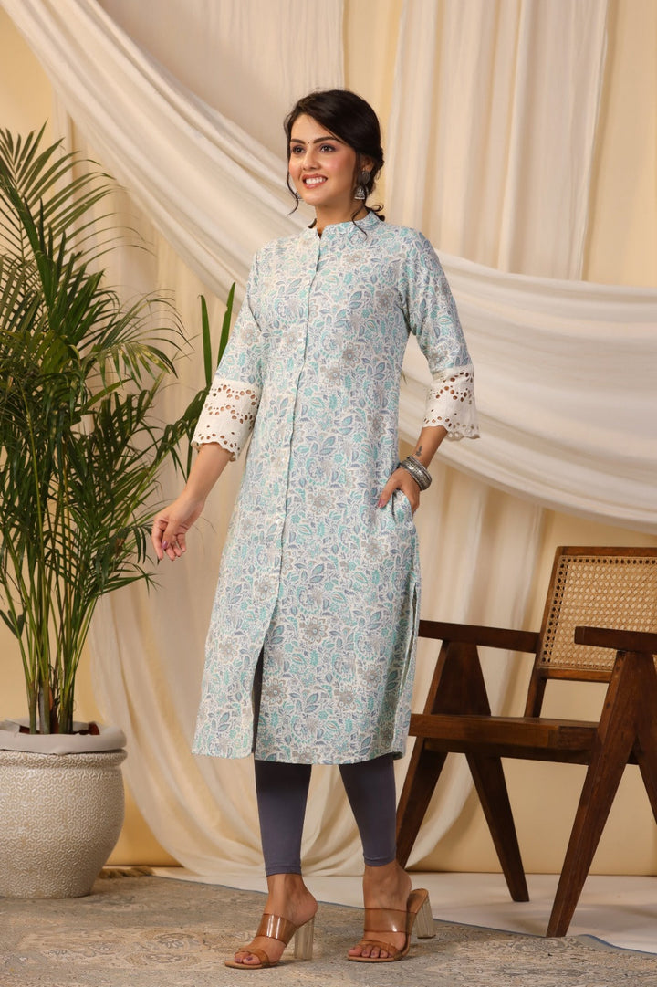 Floral Printed Cotton Kurta