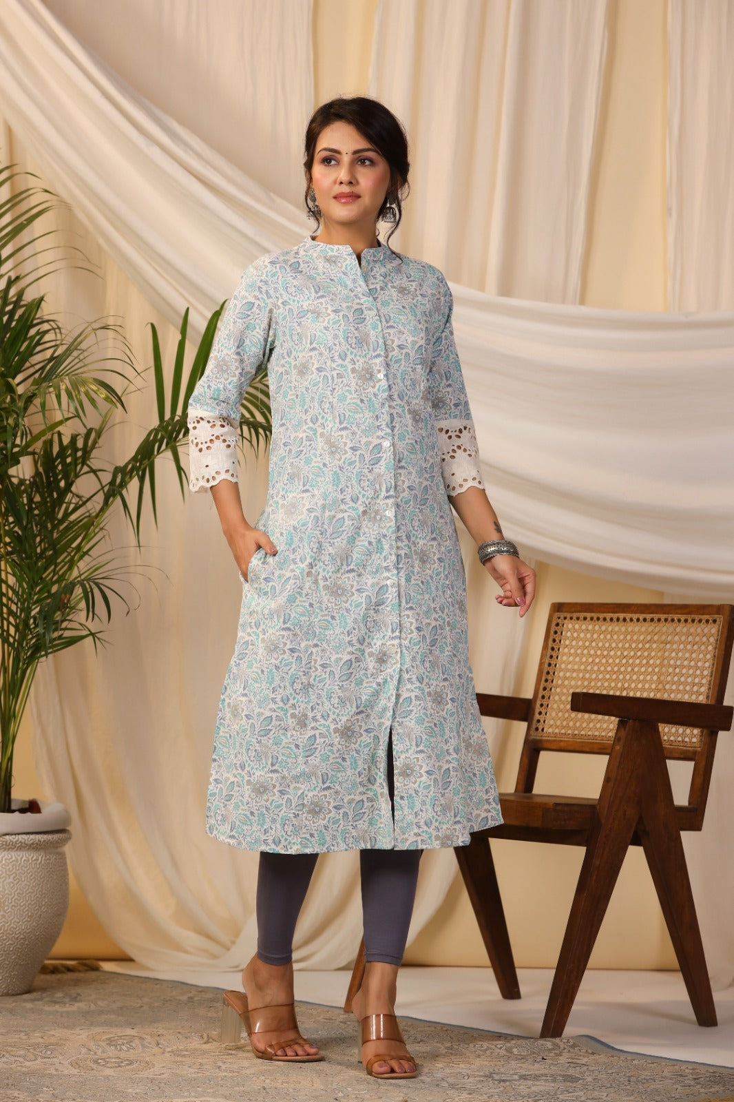 Floral Printed Cotton Kurta