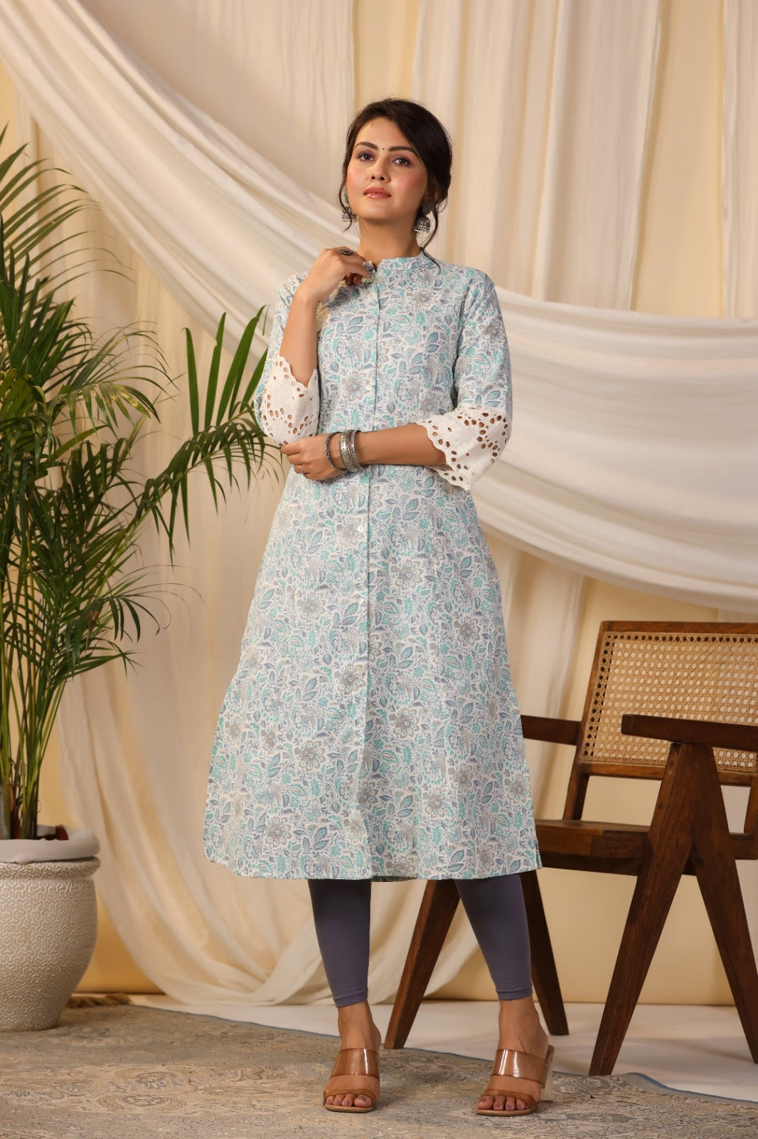 Floral Printed Cotton Kurta
