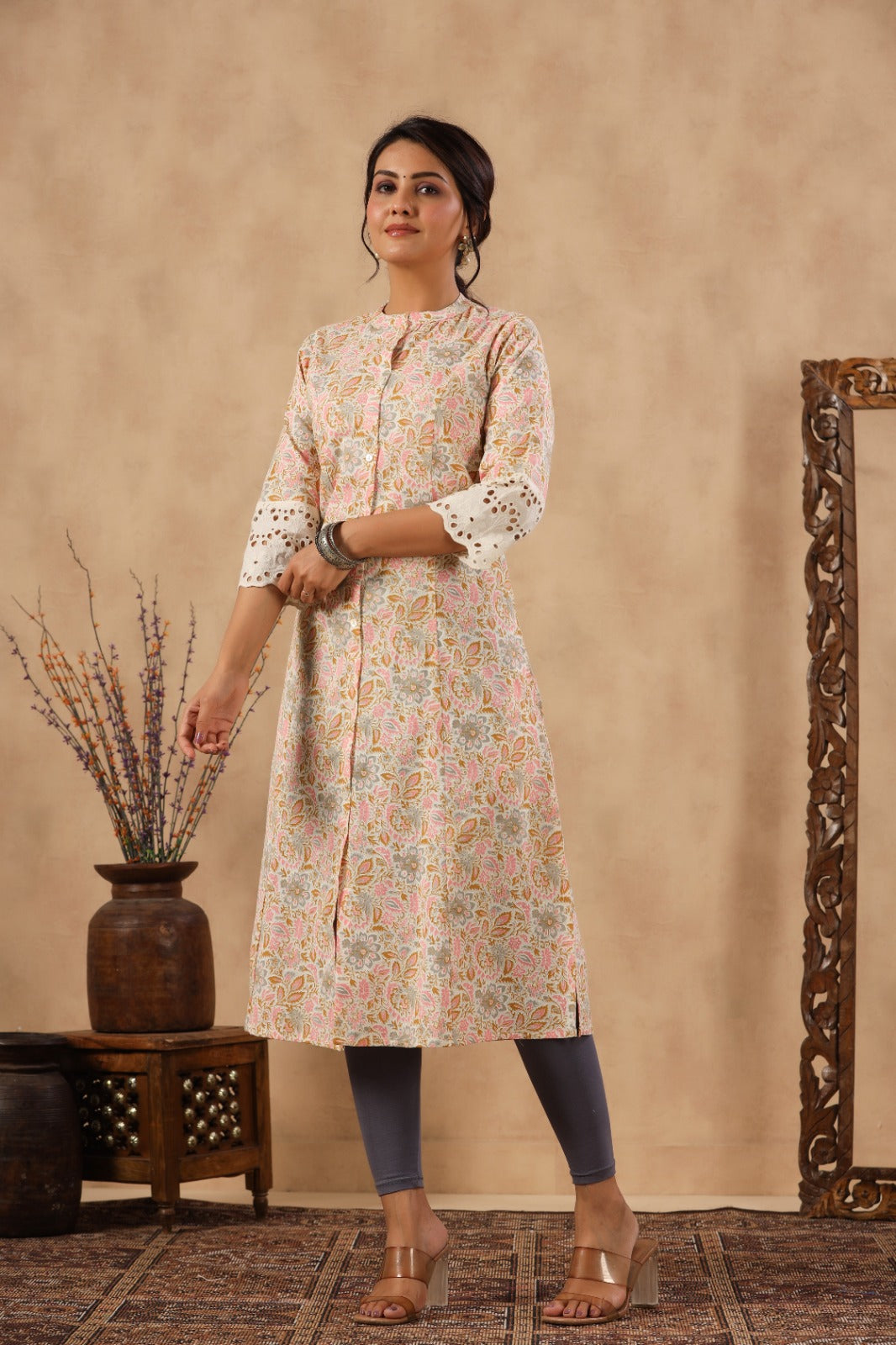 Floral Printed Cotton Kurta