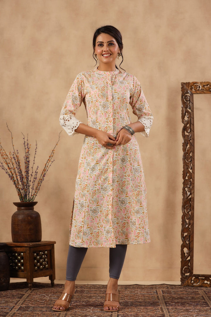 Floral Printed Cotton Kurta