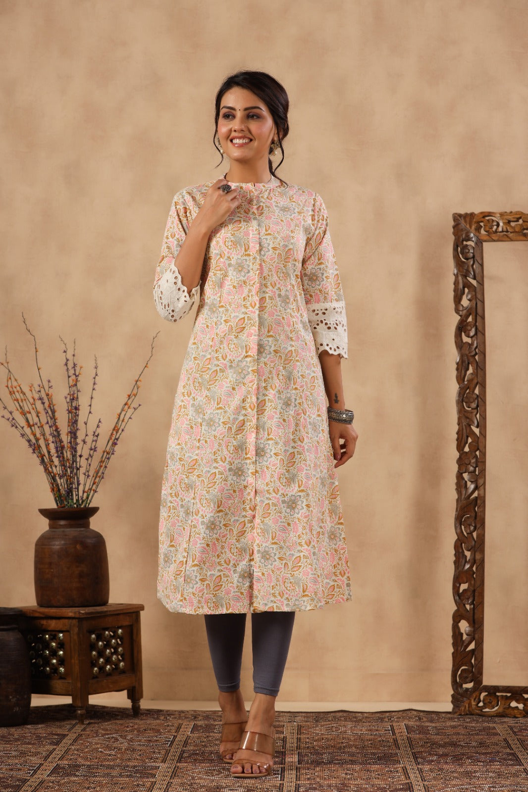 Floral Printed Cotton Kurta