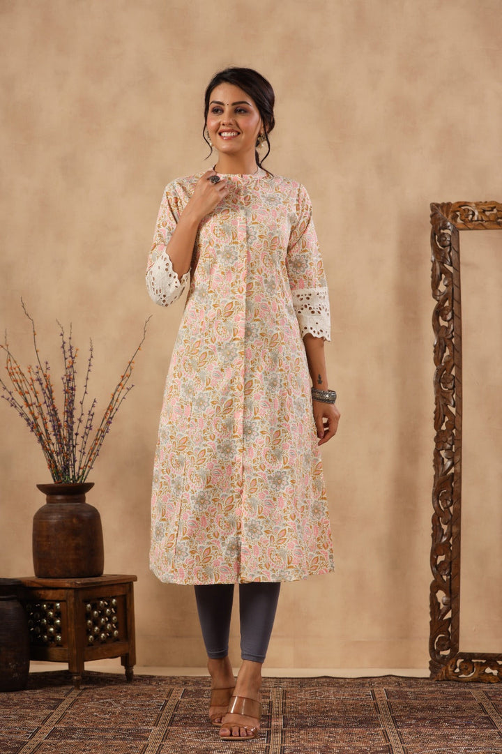 Floral Printed Cotton Kurta